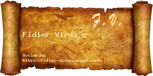 Fidler Virág névjegykártya